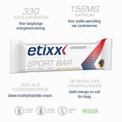 Energy Natural Oat Bar Sweet&Salty Caramel 12X55G - Etixx Sports Nutrition